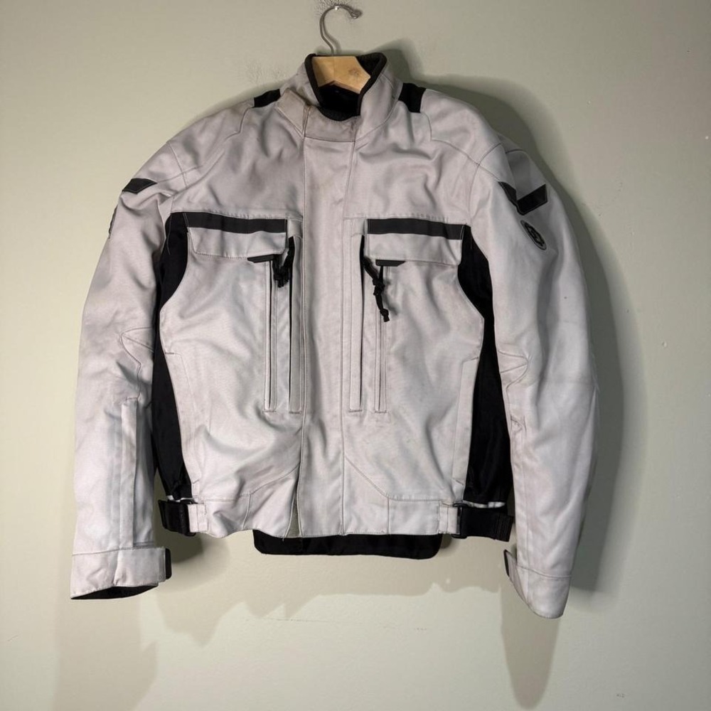 Firstgear Mens Motorcycle Riding Jacket Gray‎ Black MD Biker Protective